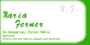 maria ferner business card